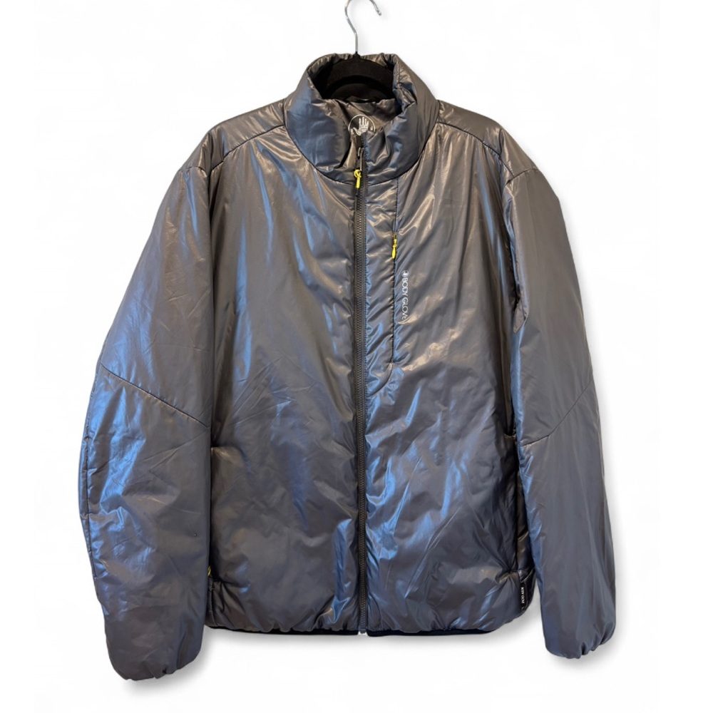 Body Glove Women’s Metallic Gray Puffer Jacket Lightweight Ski Snowboard Winter